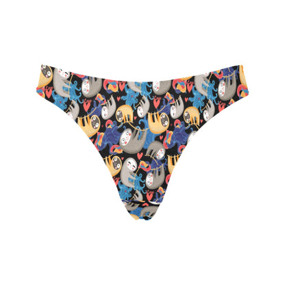 Sloth Cartoon Design Themed Print Women's Thongs