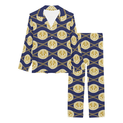 Anchor Luxury Pattern Women's Long Pajama Set