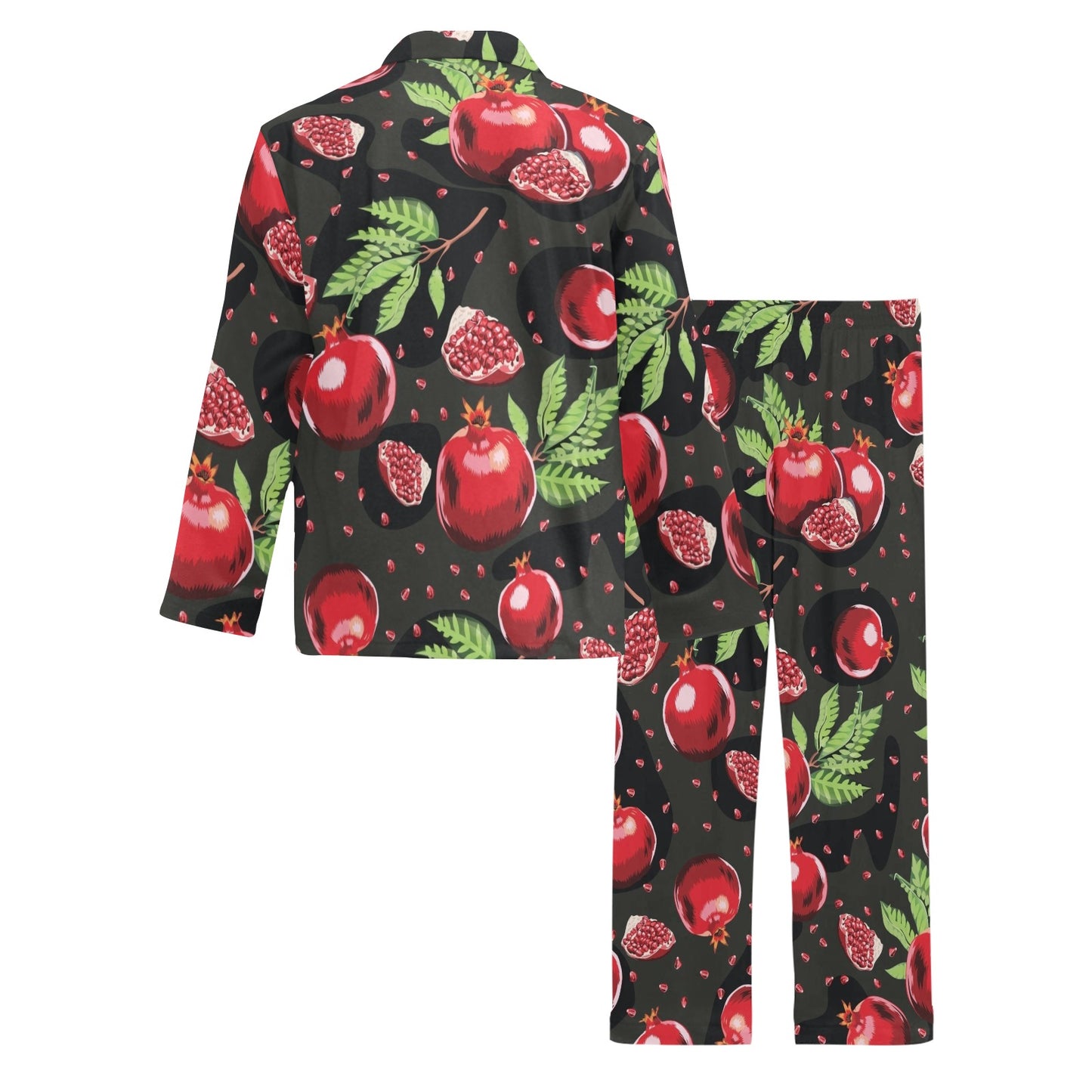 Pomegranate Pattern Print Design PG06 Men's Long Pajama Set