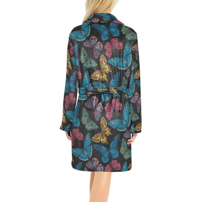 Butterfly Mandala Style Women's Fleece Robe