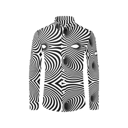 Vortex Print Design LKS303 Men's Long Sleeve Dress Shirt