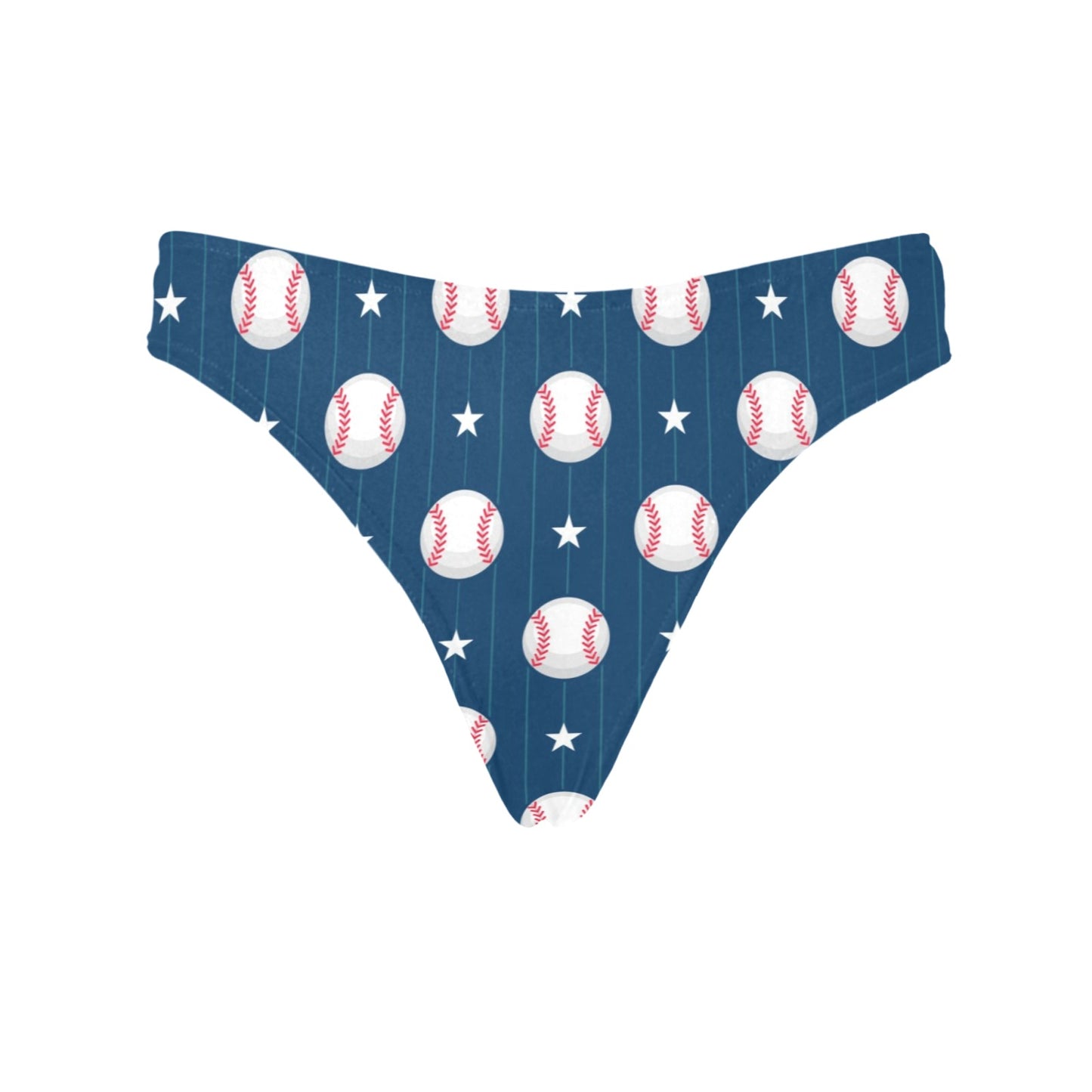 Baseball Star Print Pattern Women's Thongs