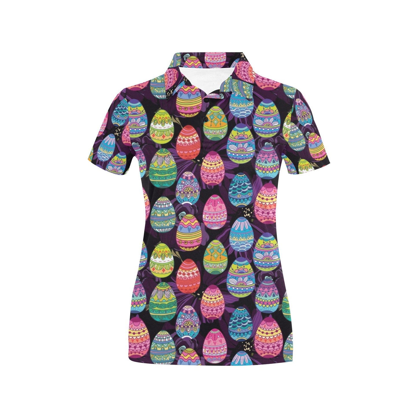 Easter Eggs Pattern Print Design RB08 Women's Polo Shirt