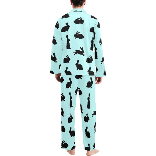 Rabbit Pattern Print Design RB010 Men's Long Pajama Set