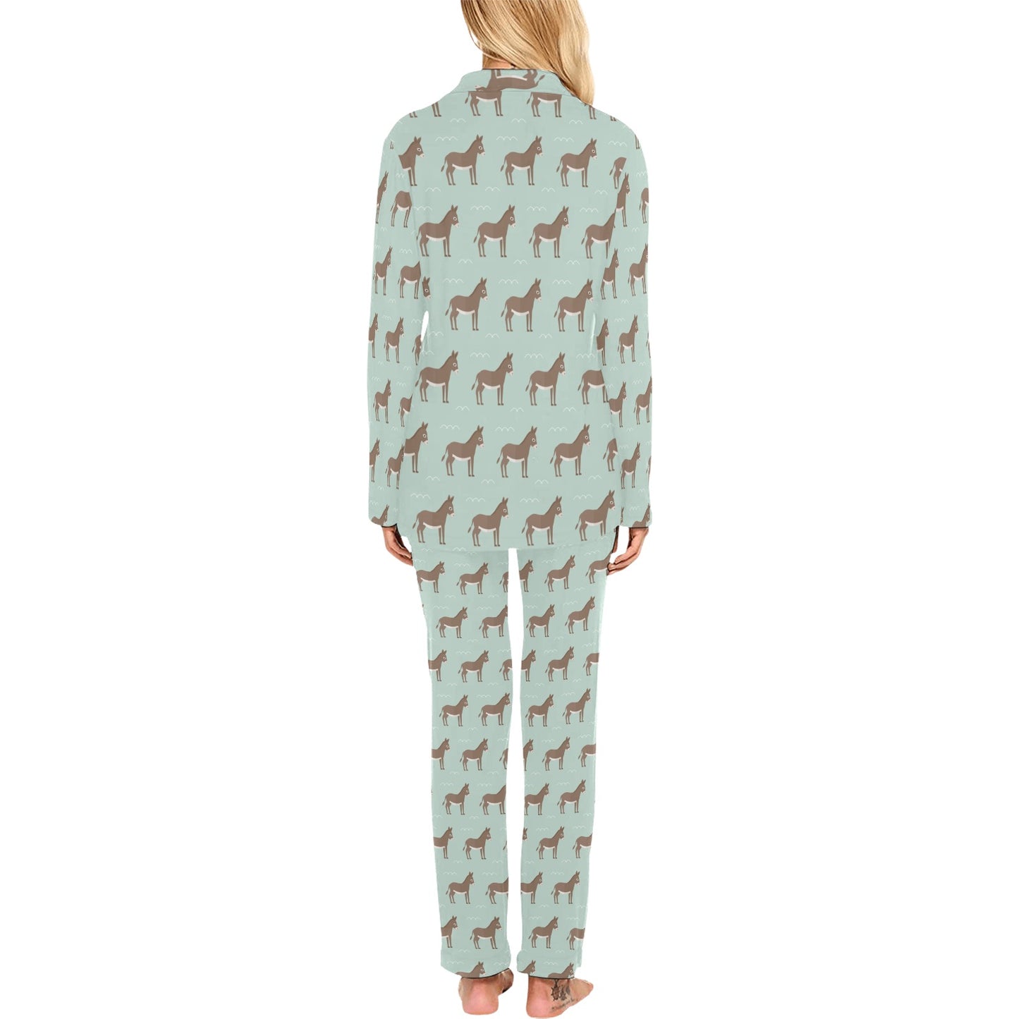 Donkey Print Design LKS402 Women's Long Pajama Set