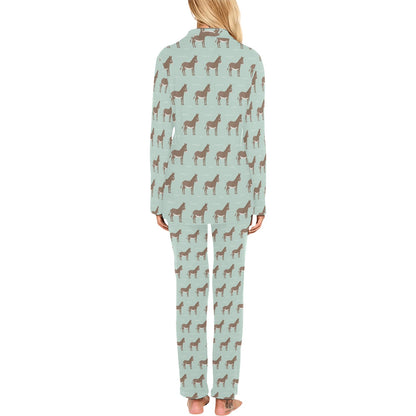 Donkey Print Design LKS402 Women's Long Pajama Set