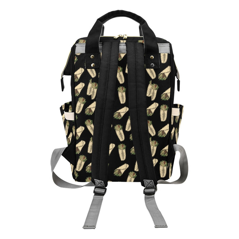 Burrito Print Design LKS303 Diaper Bag Backpack