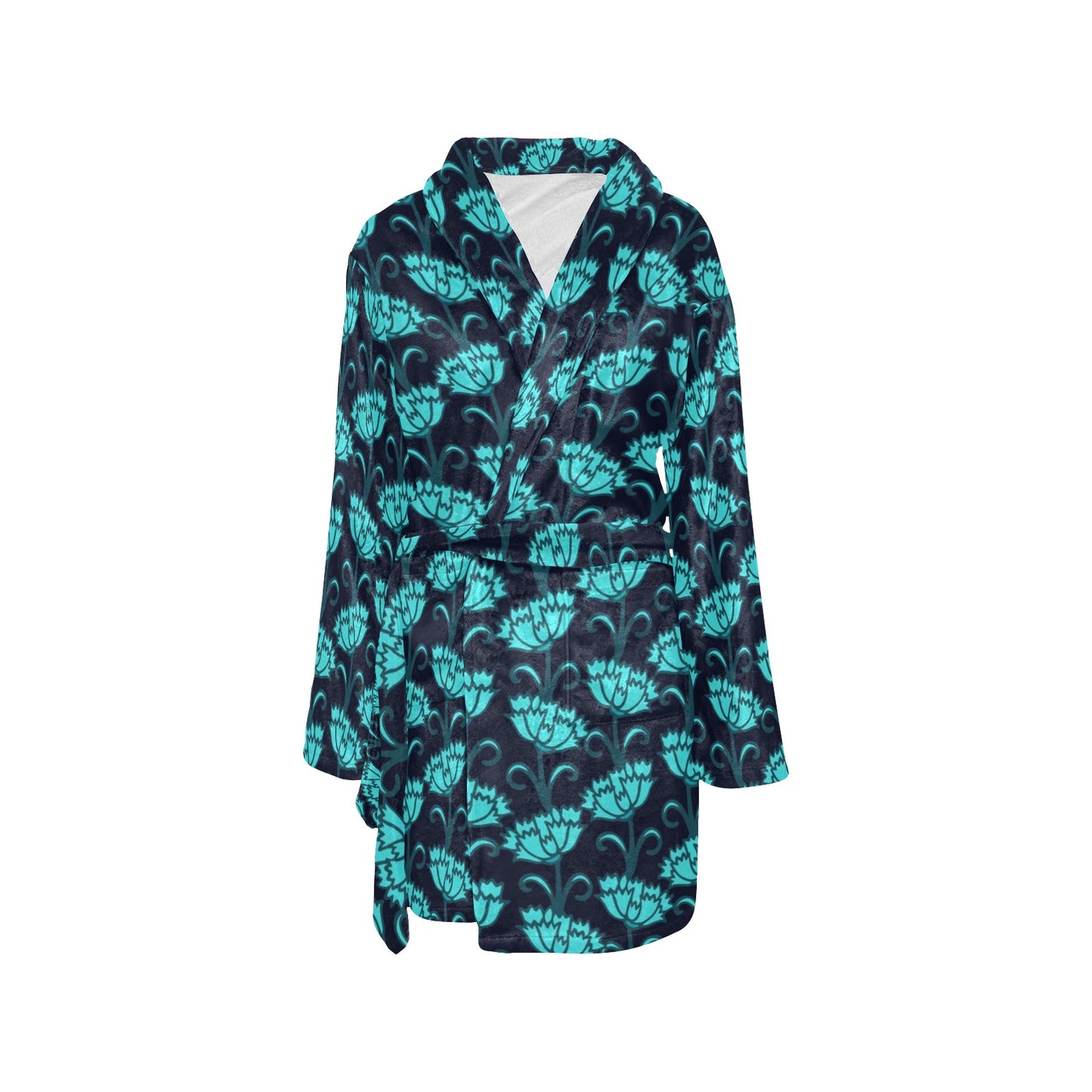 Carnations Pattern Print Design CN06 Women's Fleece Robe