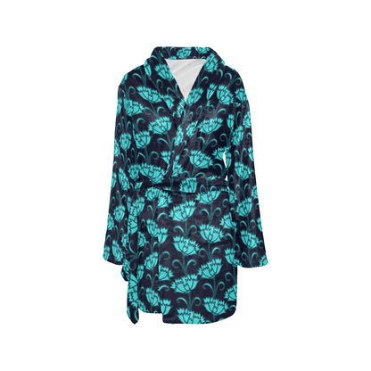 Carnations Pattern Print Design CN06 Women's Fleece Robe