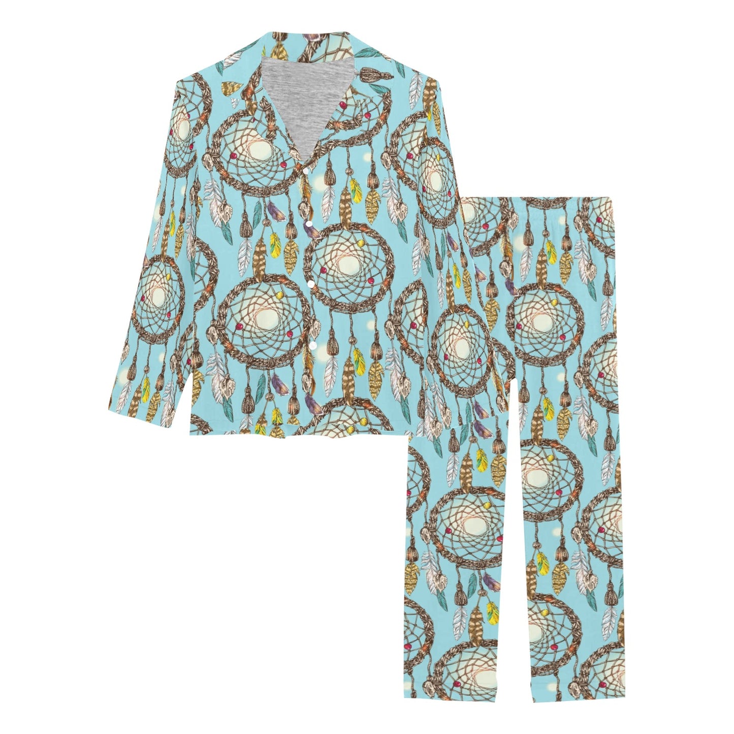 Blue Dream catcher Women's Long Pajama Set