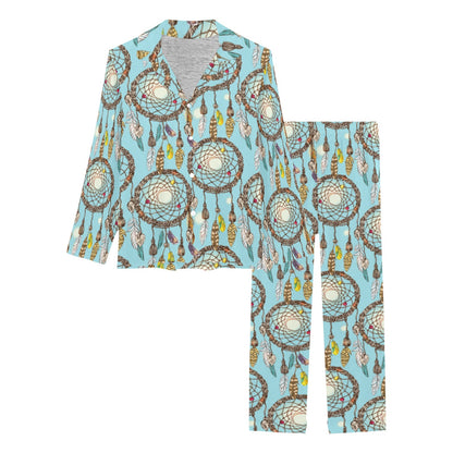 Blue Dream catcher Women's Long Pajama Set
