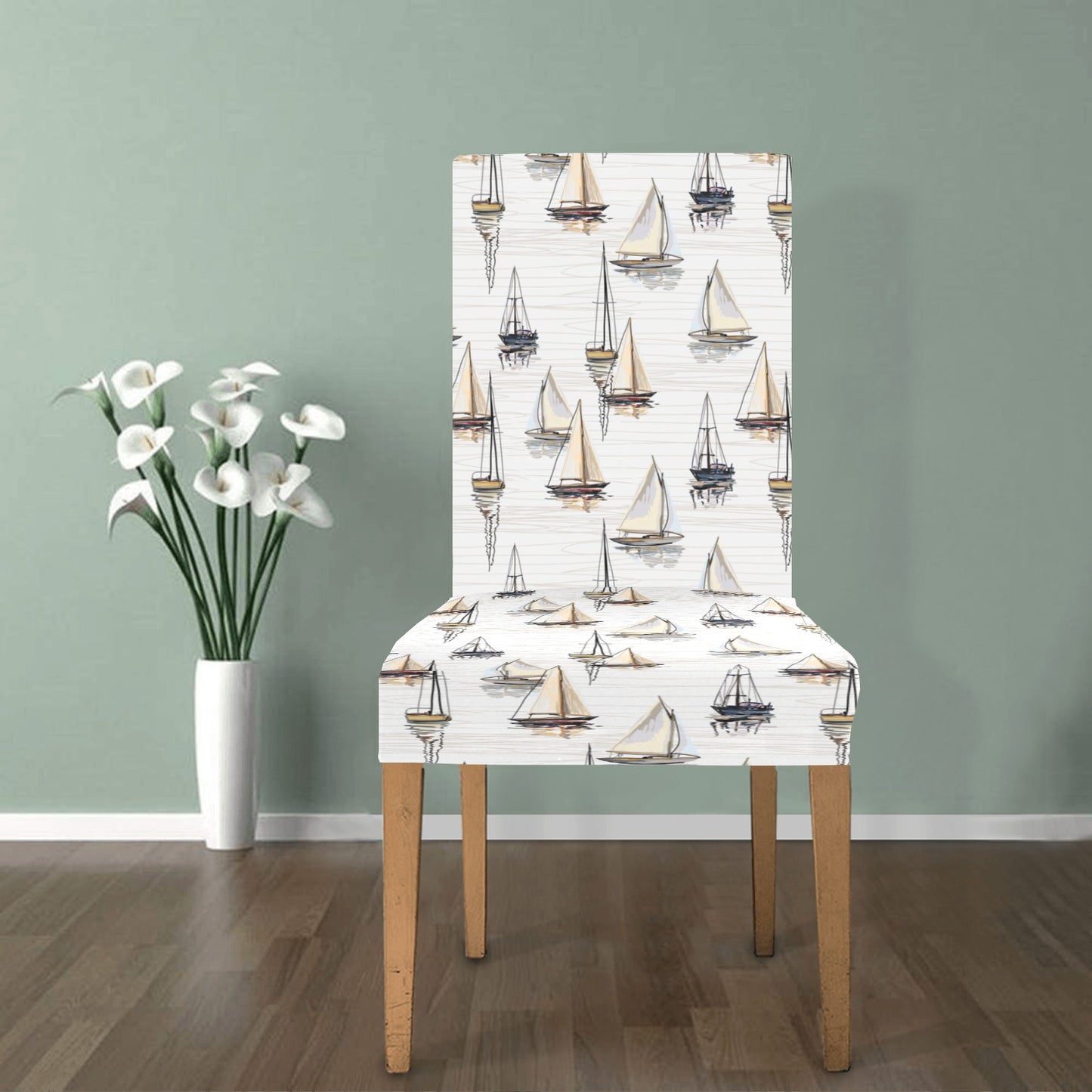 Sailboat Paint Pattern Print Design LKS307 Dining Chair Slipcover