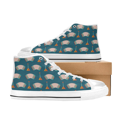 Accordion Print Design LKS402 Men's High Top Canvas Shoes