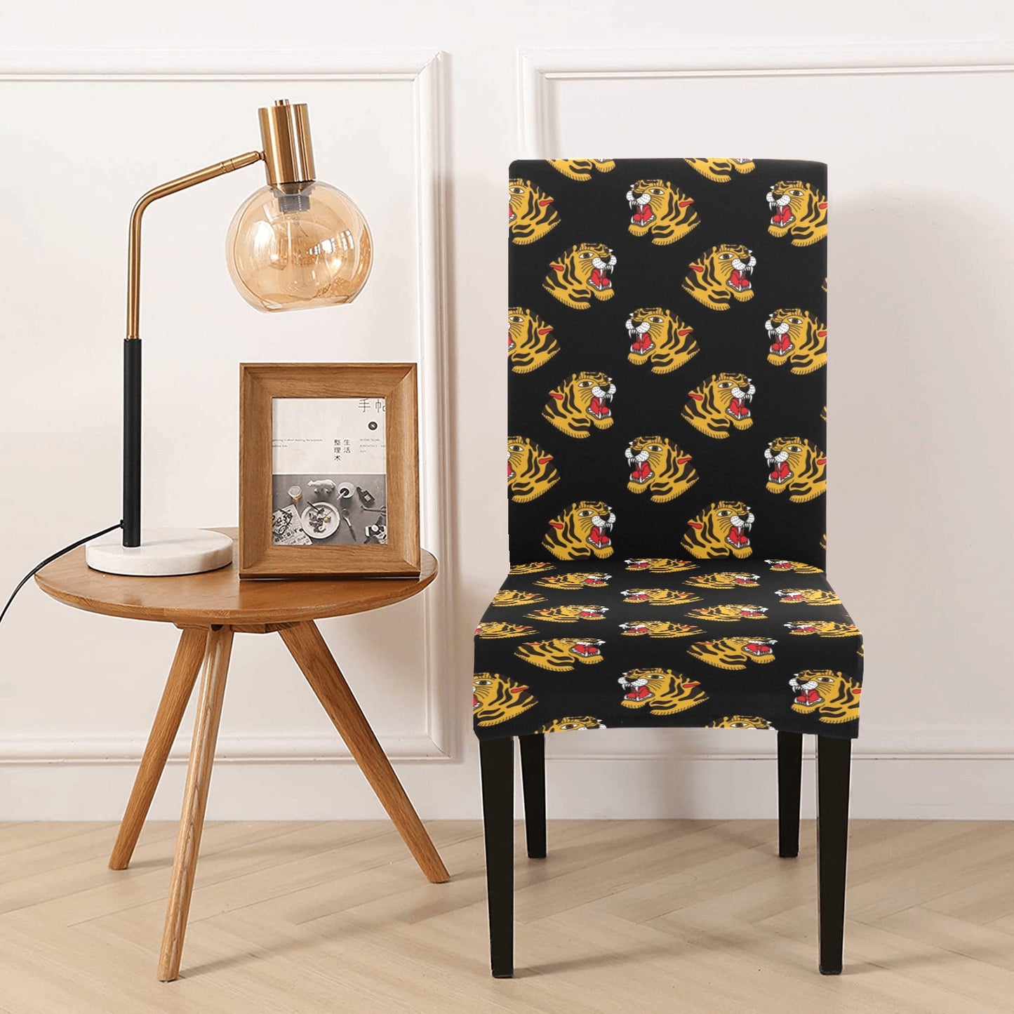 Tiger Head Print Design LKS306 Dining Chair Slipcover