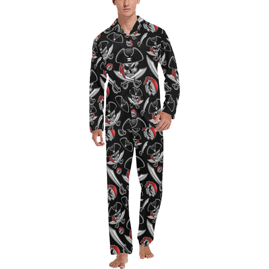 Pirate Pattern Print Design A05 Men's Long Pajama Set