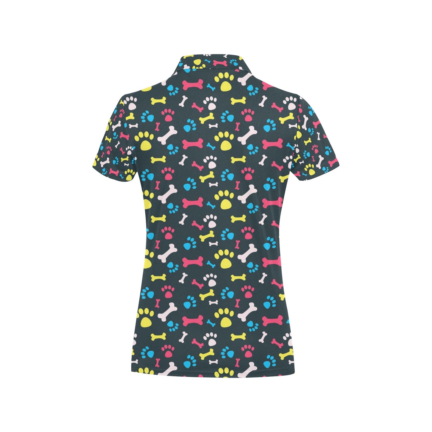 Paw Design Print Women's Polo Shirt
