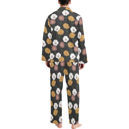 Daisy Pattern Print Design DS04 Men's Long Pajama Set