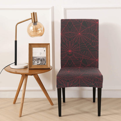 Spider Web Red Print Design LKS302 Dining Chair Slipcover