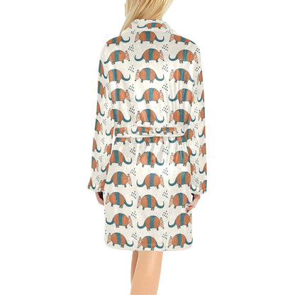 Armadillo Pattern Print Design 01 Women's Fleece Robe