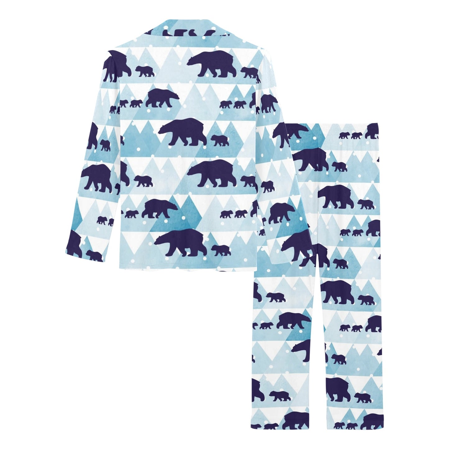 Bear Pattern Print Design BE01 Women's Long Pajama Set