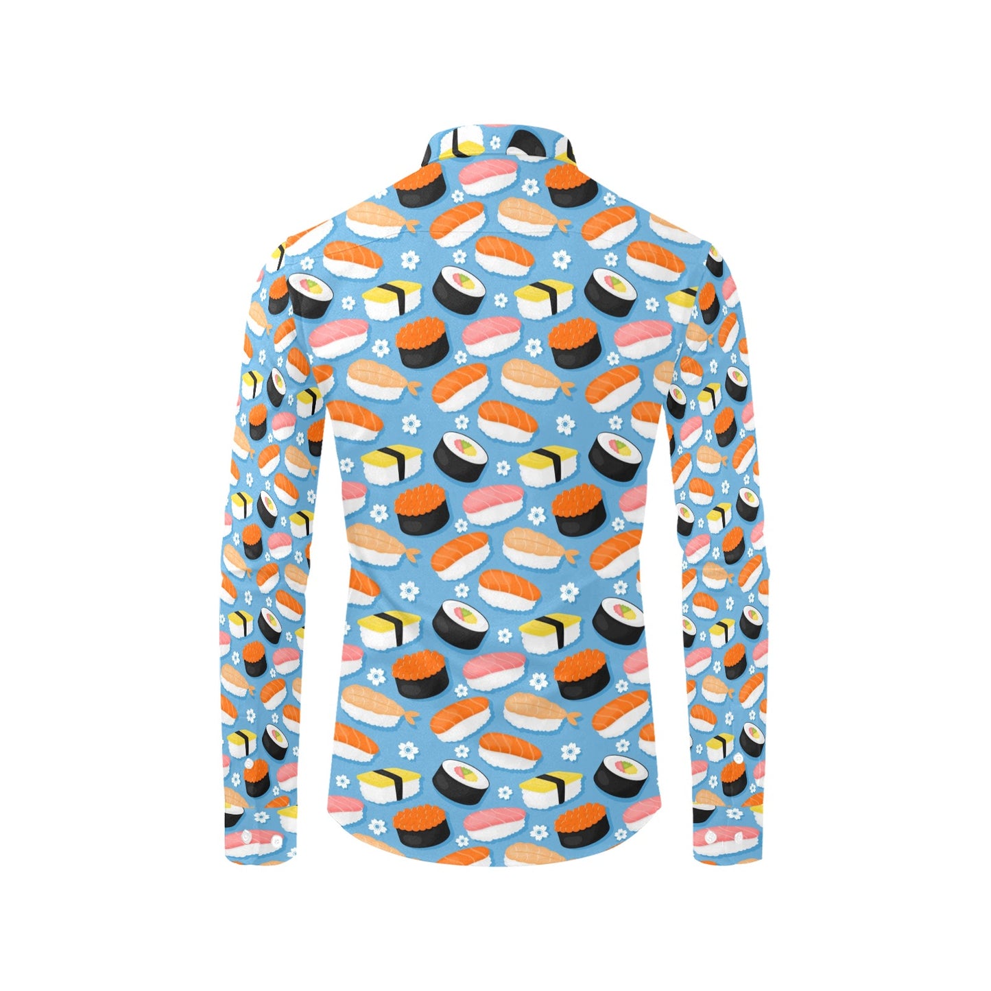 Sushi Print Design LKS304 Men's Long Sleeve Dress Shirt
