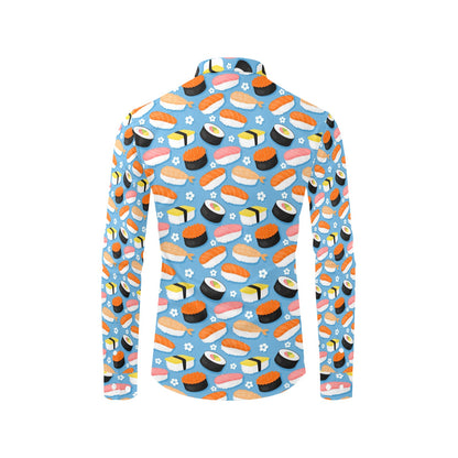Sushi Print Design LKS304 Men's Long Sleeve Dress Shirt