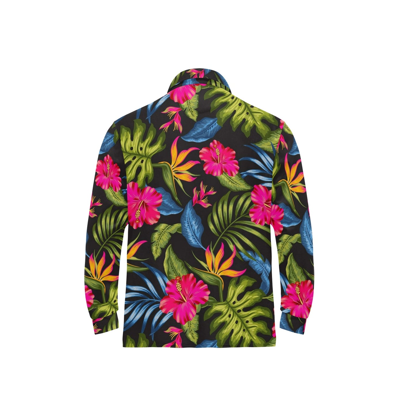 Bird Of Paradise Pattern Print Design BOP014 Long Sleeve Polo Shirt For Men's