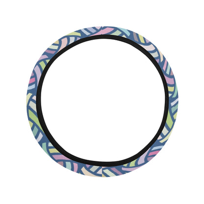 Volleyball Print Design LKS301 Steering Wheel Cover with Elastic Edge
