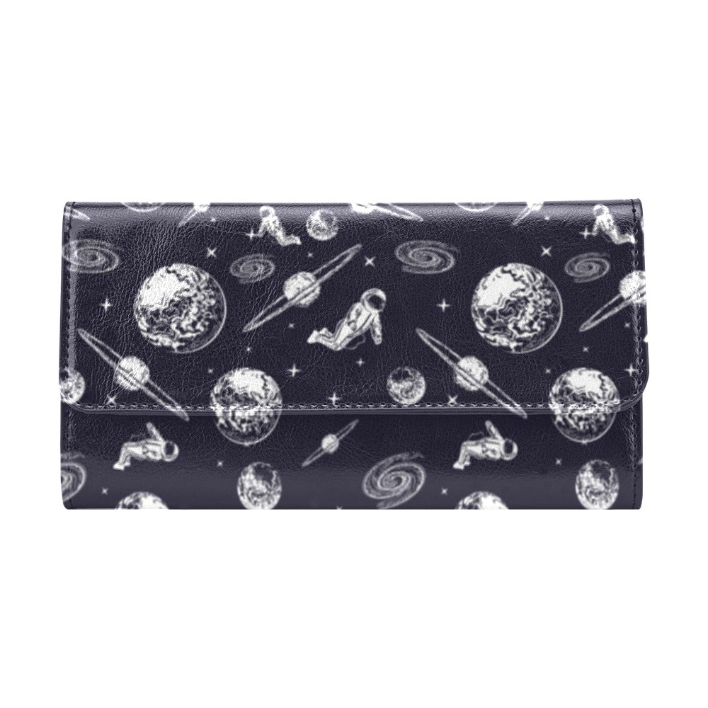 Space Astronaut Print Design LKS302 Women's Trifold Wallet
