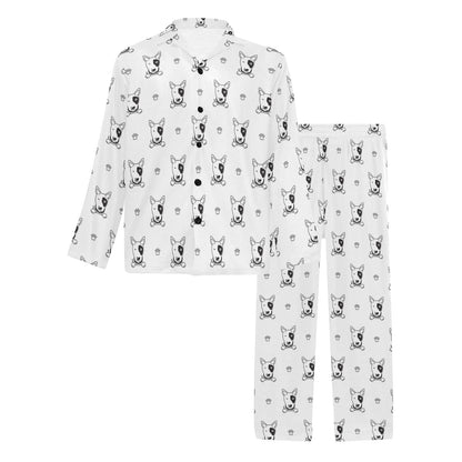 Bull Terriers Pattern Print Design 06 Men's Long Pajama Set