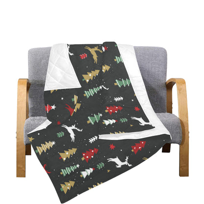 Christmas Tree Deer Style Pattern Print Design 03 Premium Quilt