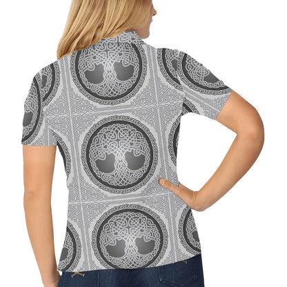 Celtic Tree of life Print Women's Polo Shirt