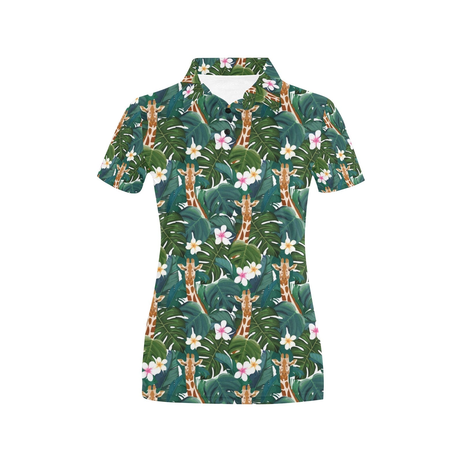 Giraffe Jungle Design Print Women's Polo Shirt