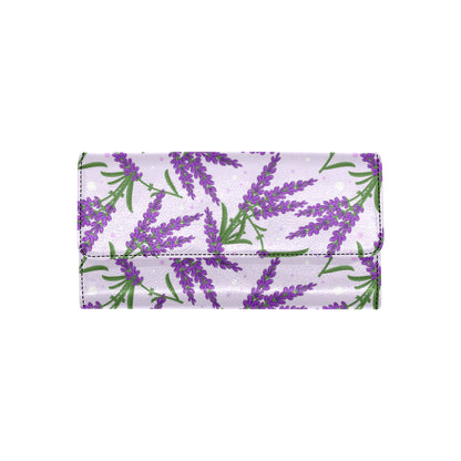 Lavender Pattern Print Design LV02 Women's Trifold Wallet