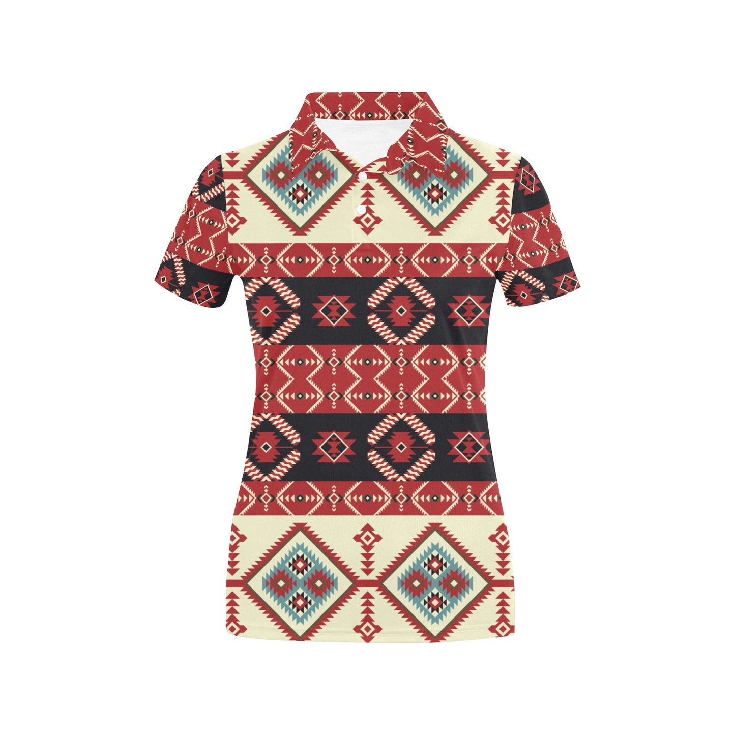 Navajo Pattern Print Design A05 Women's Polo Shirt
