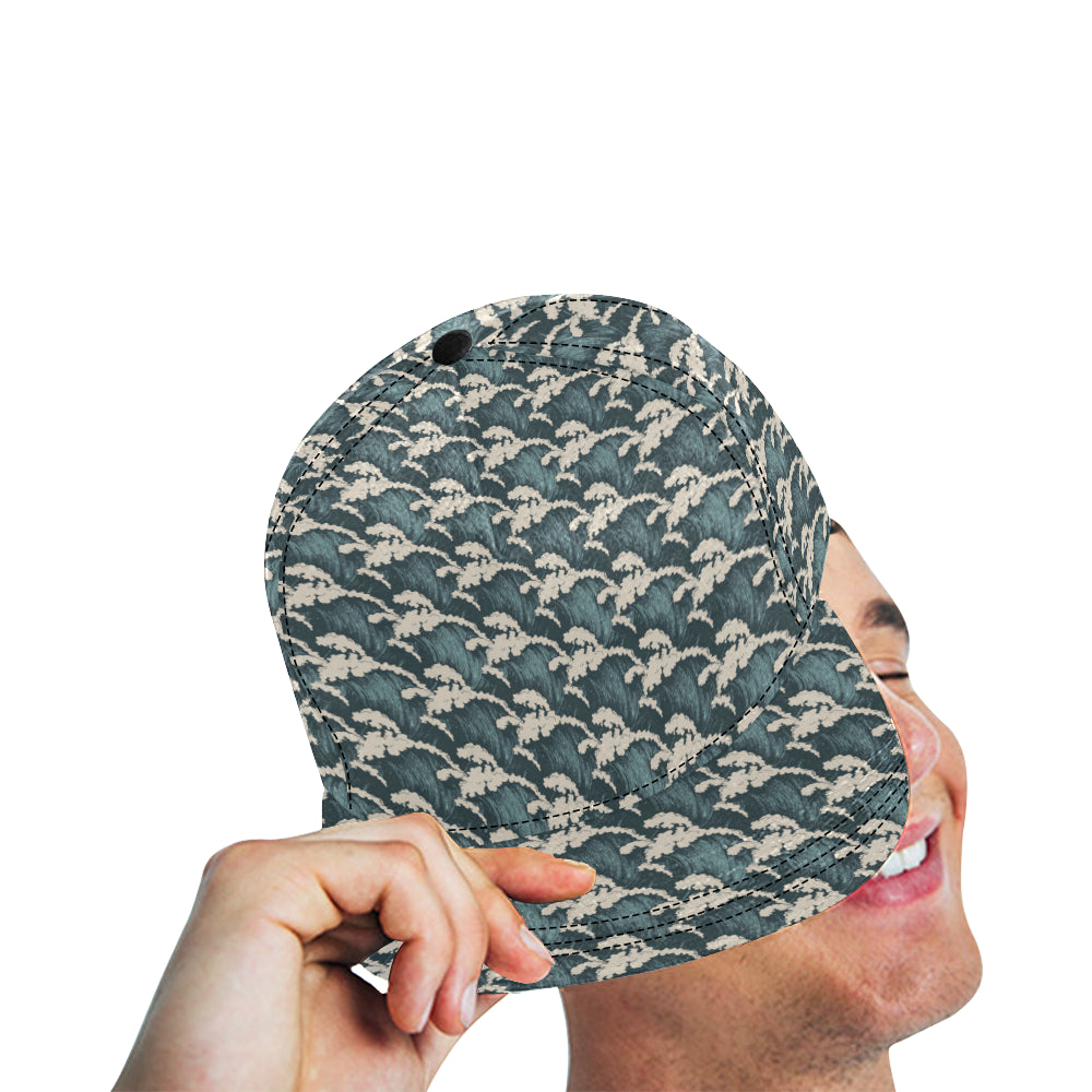 Wave Art Print Snapback Cap