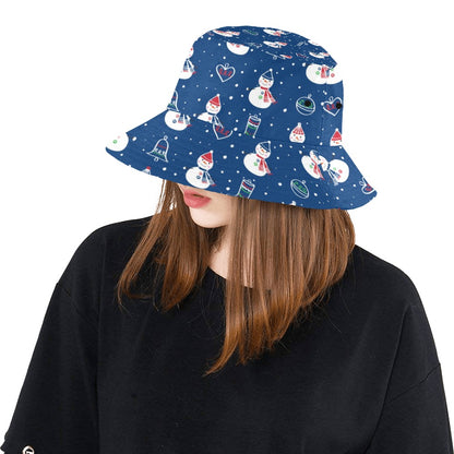 Snowman Print Design LKS306 Unisex Bucket Hat
