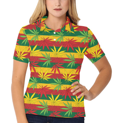 Rasta Pattern Print Design A03 Women's Polo Shirt