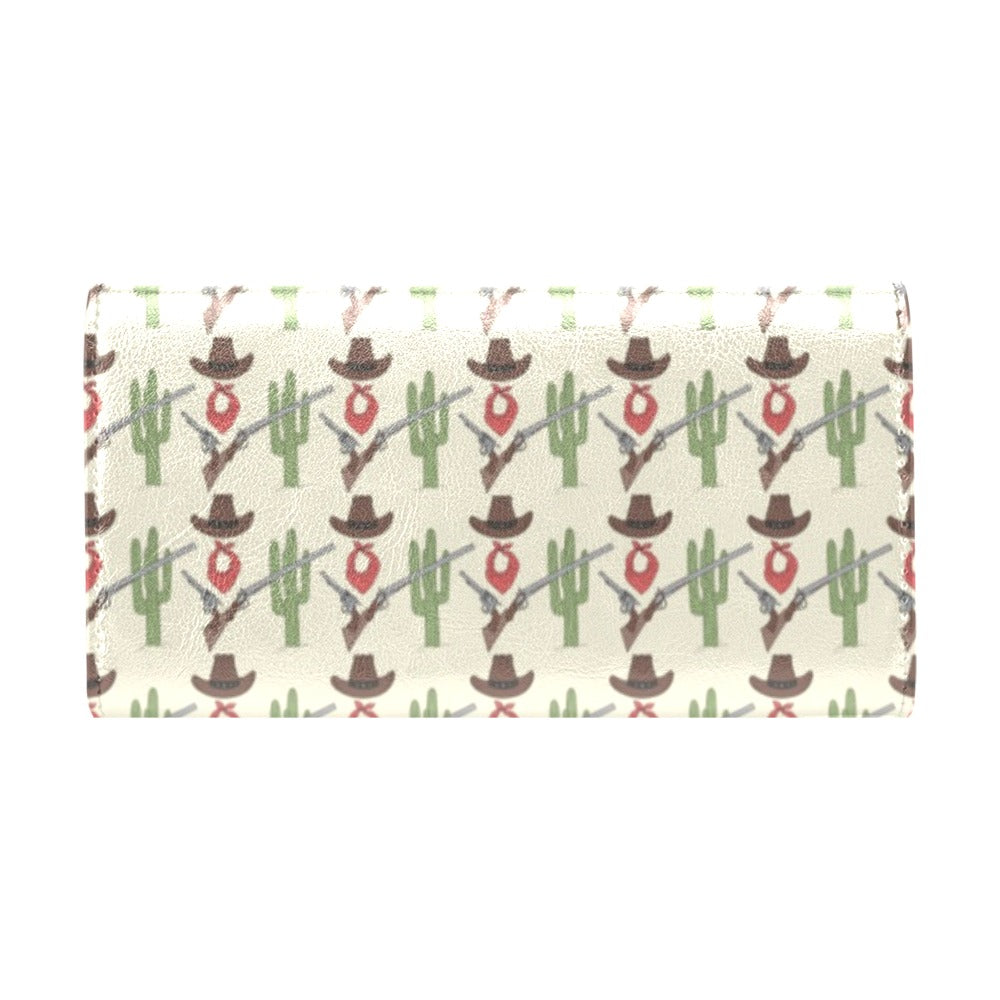 Western Cowboy Print Women's Trifold Wallet