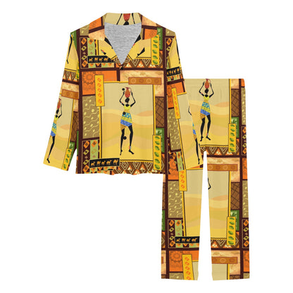 African Girl Design Women's Long Pajama Set