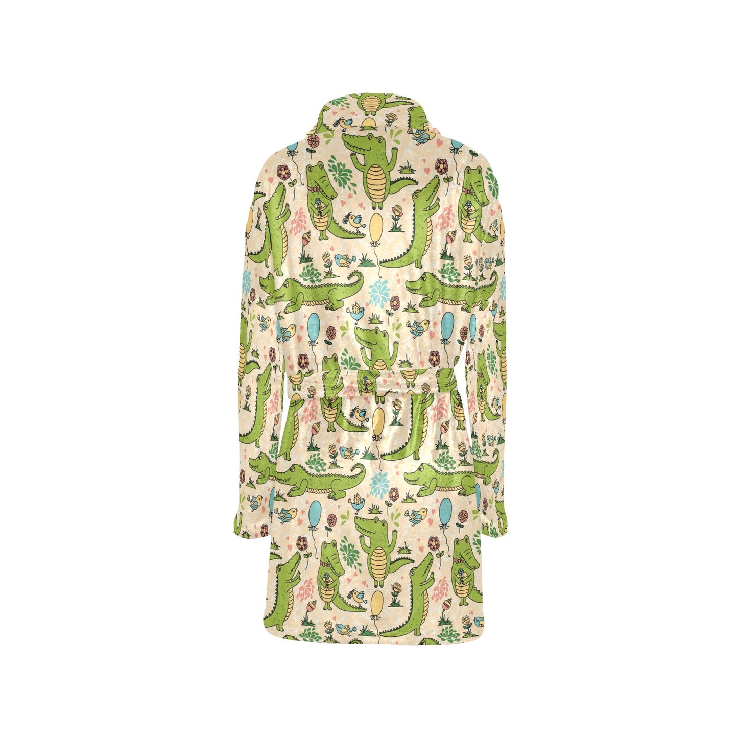 Alligator Pattern Print Design 01 Women's Fleece Robe