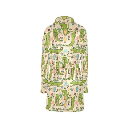 Alligator Pattern Print Design 01 Women's Fleece Robe