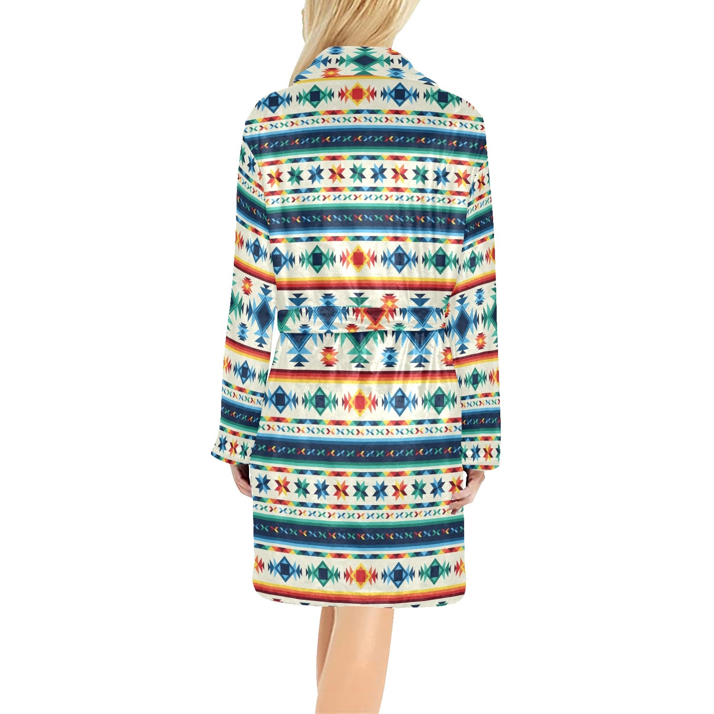 Aztec Pattern Print Design 02 Women's Fleece Robe