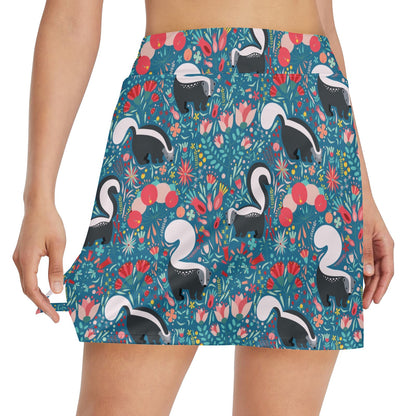 Skunk Print Design LKS302 17" Golf & Pickleball Skort with Pockets