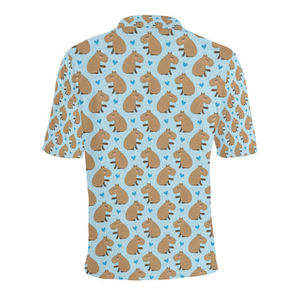 Capybara Pattern Print Design 01 Men Polo Shirt