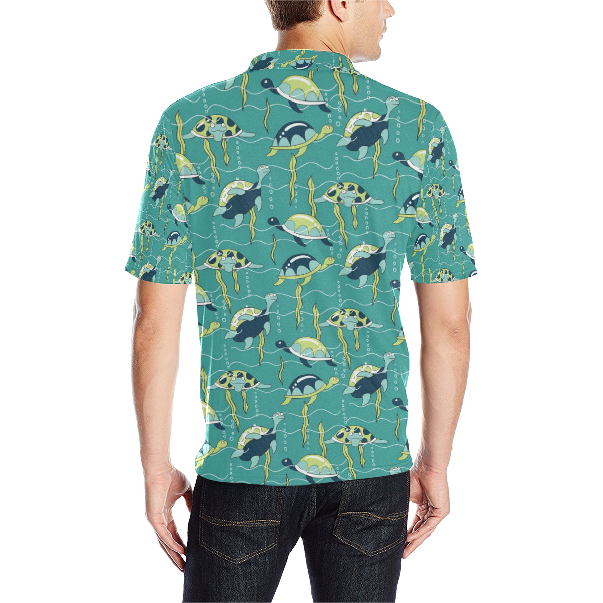 Sea Turtle Pattern Print Design T08 Men Polo Shirt