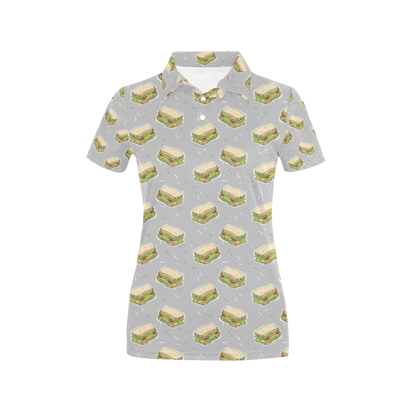 Sandwich Print Design LKS304 Women's Polo Shirt