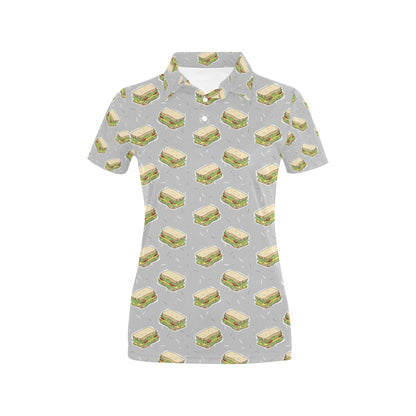 Sandwich Print Design LKS304 Women's Polo Shirt