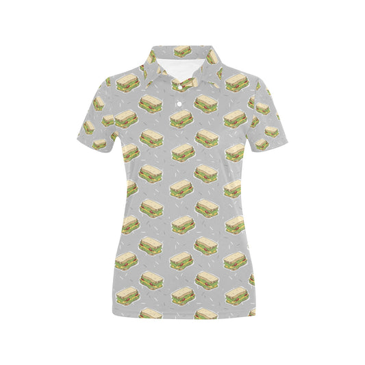 Sandwich Print Design LKS304 Women's Polo Shirt