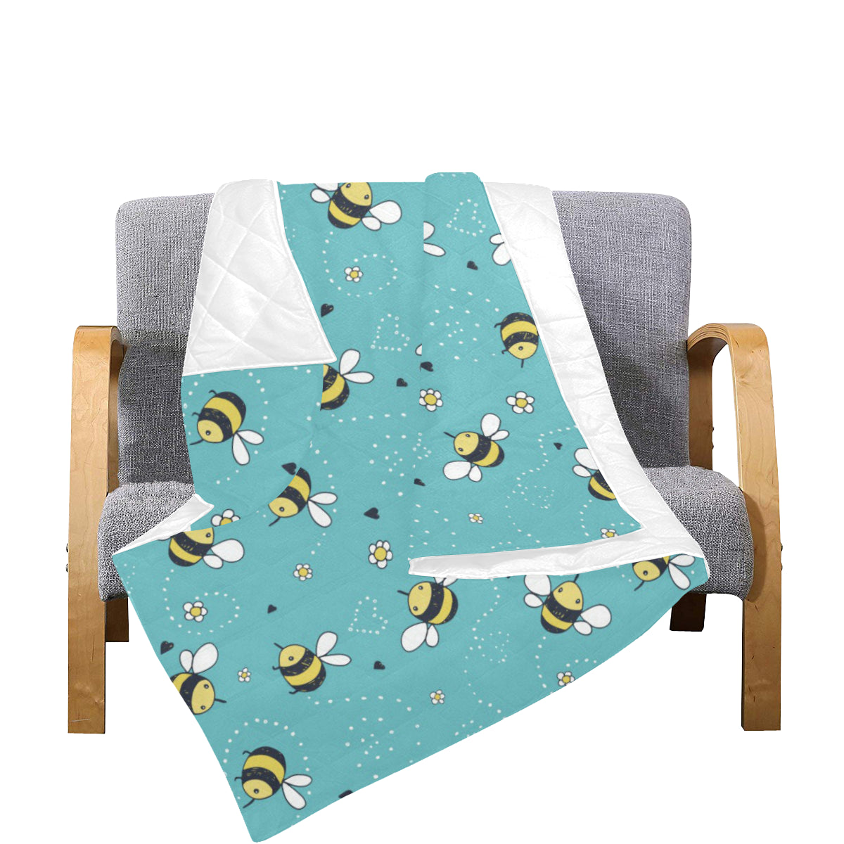 Bee Pattern Print Design BEE02 Premium Quilt
